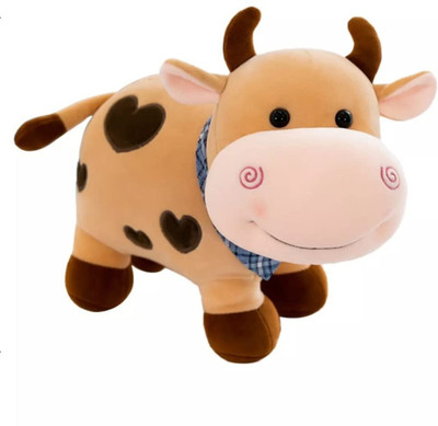 BlingNBeats Premium Quality Stuffed Cow Plush Toy  - 20 cm(Cow Brown)