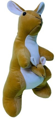 Unicub Beatiful Kangaroo Stuffed toy Hugable soft Kangaroo with a joey (Baby Kangaroo)  - 44 cm(Brown, White)