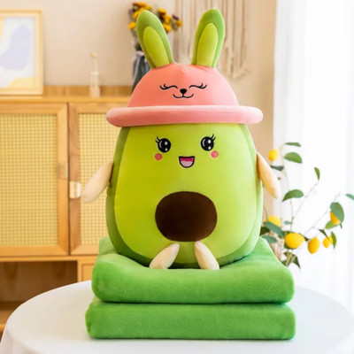 PLUSHJOY Cute Avocado Soft Stuffed Plush Animal Toy for Kids and Birthday Gift Toys  - 20 cm(Multicolor)