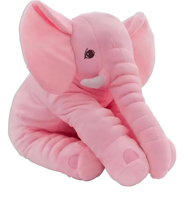 skm Baby Plush Soft Pillow Toy for Toddlers Animal Elephant 45 cm Pinck  - 40 cm(Multicolor)