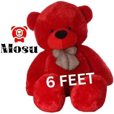 MOSU Soft Stuffed/Fluffy/Huggable Cute Teddy Bear for Kids and girls (6 feet)  - 189 cm(Red)