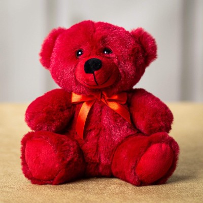 Awwzone Red Teddy Bear for Cute Little Baby Girl  - 28 cm(Red)