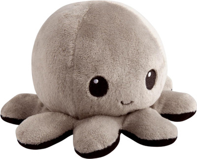 TechMax Solution A Reversible Plush Companion for Every Mood Perfect for Birthday Surprises  - 30 cm(BLACK & GREY)