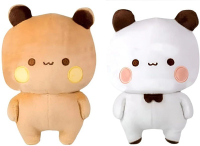 tinytotem Bubu Dudu Brown White Teddy Bear Soft Toy Gift for Kids,Girls,Girlfriend,Couple  - 30 cm(brown,white)