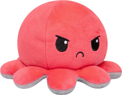 TechMax Solution The Red Angry & Gray Sad Reversible Plush A Birthday Surprise  - 30 cm(RED & GREY)