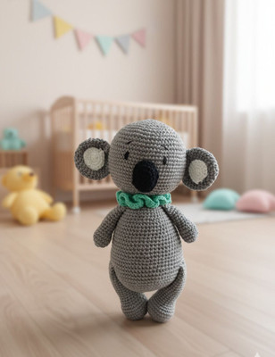 MynaMo Handmade Crochet Koala Soft Toy  - 25 cm(Grey)