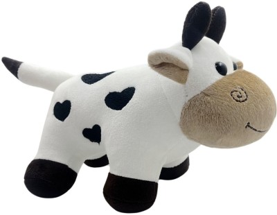 EXARIO TOYS Plush Adorable Standing Cow with Smiling Face Stuffed Soft Doll Toy for Kids  - 15 cm(White)