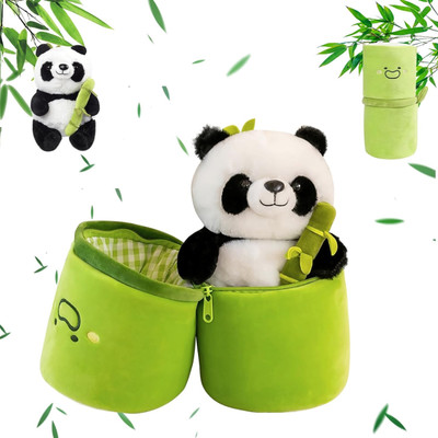 VoiDrop Cute Panda Plush Bamboo Panda Teddy soft toys for kids girls Birthday Gift - 11 inch(Green)