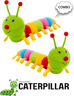 CTC CREATION Stuffed Caterpillar Twin Toy Pack for Toddlers  - 68 cm(Multicolor)