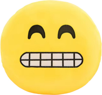 TechMax Solution Big Smile Cute Smiley Pillow Plush Toy  - 30 cm(Yellow)