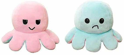 Tanvi Soft & Cute Octopus Animal Reversible Stuffed Toy & Pillow  - 15 cm(Multicolor)