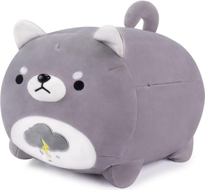 TechMax Solution Corgi Stuffed Animal-Kawaii Rainy Day Shiba Inu Plush  - 30 cm(Grey)