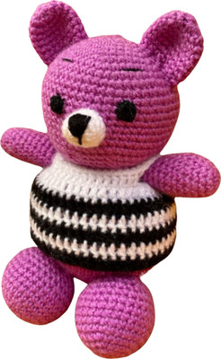 Loophoop Crochet Handmade Purple Teddy Toy  - 18 cm(Purple)