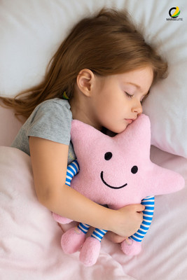 MARSELITE Pink Star Soft Toy for Travel – Lightweight and Easy to Carry for Kids  - 35 cm(Pink)