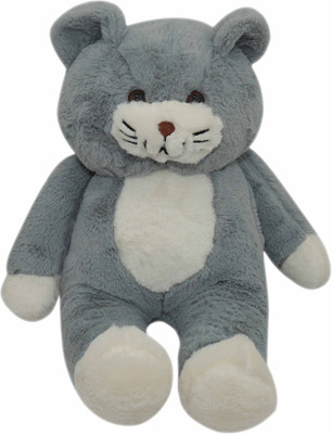 Hello Baby Cat Teddy Grey Soft toy |Ideal for gifting |Soft toys for kids|Animal plush toy  - 30 cm(Grey)