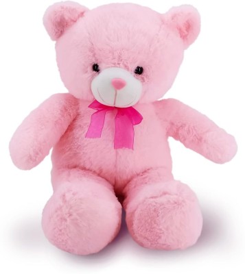 Nyaara Plush Cute Sitting Teddy Bear Soft Toys with Ribbon Bow and Foot Print  - 45 cm(Pink)