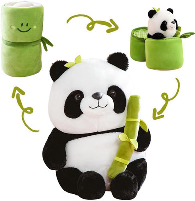 Nyaara Cute Panda Plush (15cm) with Bamboo Soft Toy, Stuffed Toy for Gift  - 25 cm(Multicolor)