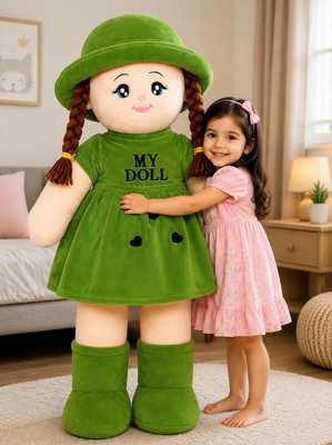 Apnawholesale 3.5 Feet Soft Doll for Girls, Cute Large Plush Doll Toy for Kids  - 91.44 cm(Green)