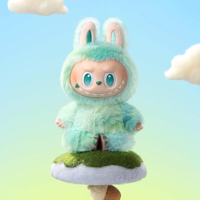 MOTYL Labubu Inspired Fluffy Plush Dolls – Cute Bunny Toy Set with Expressions  - 17 cm(Multicolor)