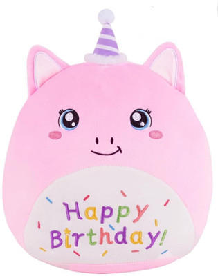 TechMax Solution Happy Birthday Unicorn Plush TOY - A Huggable Birthday Surprise  - 45 cm(Pink)
