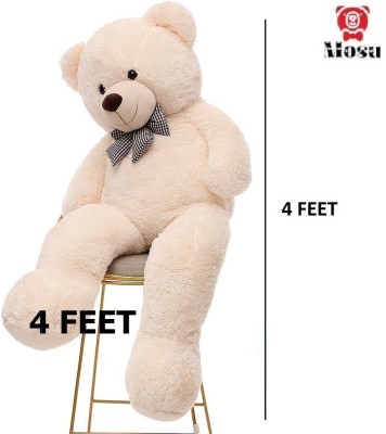 MOSU 4 Feet Teddy Bear with Neck Bow Stuffed Spongy Cute Teddy Bear (Cream)  - 48 inch(Cream)