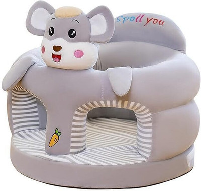 AV Toys Mouse Shape Soft Plush Cushion Baby Seating Training Cute Fabric Sofa  - 35 cm(Grey)