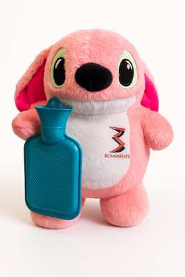 BlingNBeats Stitch Teddy with Hot Water Bag Comfort Ideal for Relaxation and period cramps  - 30 cm(Light Orange)