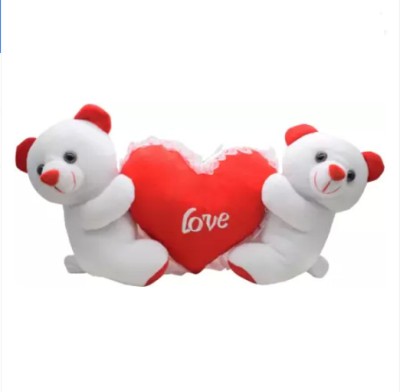 VS TOYS Cute Valentine Couple Teddy Bear Holding Red Heart Valentine Gift -  - 25 cm(Red)