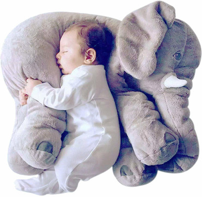 HELLOBEAR Stuffed Animal Elephant Baby Pillow Soft Toy for Baby of Plush Hugging Pillow  - 60 cm(Grey)
