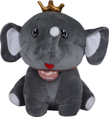 Vinee Elephant Crown -Beautiful Soft Toy for Kids, Washable Plush Stuffed Animal  - 50 cm(Grey)