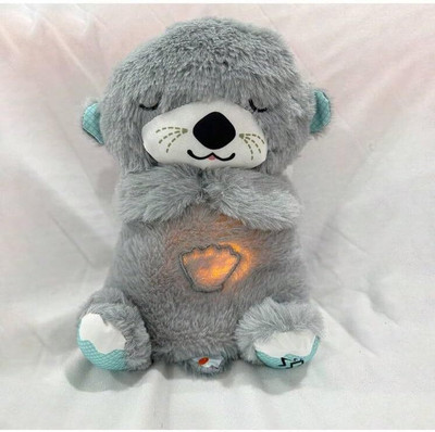 quickous Breathing Motion Infant Toys for Newborns, Soft Breathing Stitch Teddy Bear  - 30 cm(Gray)
