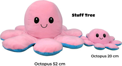 stuff tree Combo of Gaint Octopus 52cm and baby Octopus 20cm for kids baby  - 52 cm(Pink)