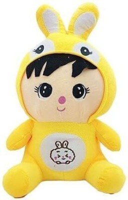 tinytotem Soft Plush Doll Toy with Rabbit Teddy Bear Yellow Bunny  - 25 cm(Yellow)