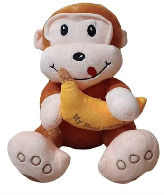 Luipui New Cute Monkey Stuffed Toy / Soft Toy for Kids & Gifting  - 31 cm(Brown)