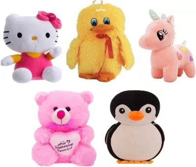 MPR ENTERPRISES Spunky soft toys and adorable for kids, gift & teddy bear, Combos of 5  - 27 cm(Multicolor)