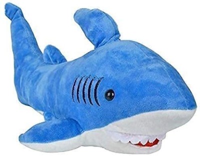 AVS Ocean Shark Soft Stuffed Animal Spongy Animal Toy(Size: 40cm Blue)  - 20 cm(Blue)
