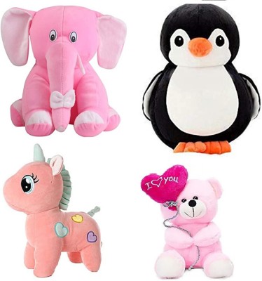 sai ji Combo for Kids Soft Toy Pack of 4  - 30 cm(Multicolor)