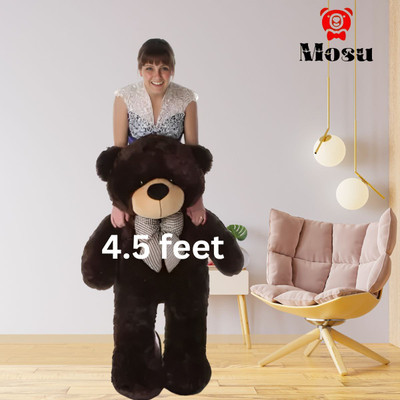 MOSU 4.5 feet Big giant long soft furr fabric teddy bear for your loved ones  - 137 cm(coffee)