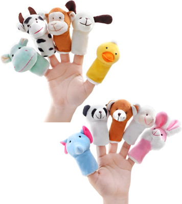 TaddyBuzz Animal Finger Puppets – (Set of 10, SIZE 5–8 cm) Storytelling & Learning Fun  - 5 mm(Multicolor)