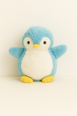 Toyingly Plush Fur Penguin Stuffed Animal Toy, Soft Sky Blue and White, for Children  - 30 cm(Blue)