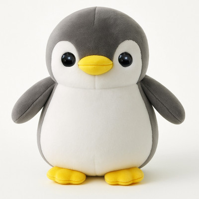 Toyingly Cute Penguin Plush Toy – Soft Stuffed Animal for Kids & Adults  - 20 cm(Grey)
