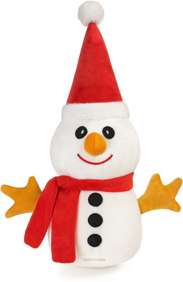 TEDDY TOWN Snowman Soft Toy Christmas Gifting Soft Toys For Winter Playtime For kids  - 32 cm(White)