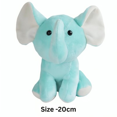 softy n crafty Soft Plush Cute Mini Elephant Animal Soft Stuffed Toy for Baby/Kids for Gifts  - 20 cm(Sky Blue)