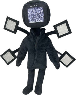 TechMax Solution Scary Toilet TV Man Disturbance Toy Plush  - 30 cm(Black)