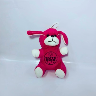 RIM Dark Pink Dog Soft Toy - Cute & Adorable Plush Stuffed Animal  - 13 cm(Pink-4)