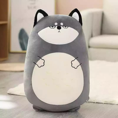 TechMax Solution Soft Dog Plush Hugging Pillow Cute Stuffed Animal Plushies Toy  - 25 cm(Black)