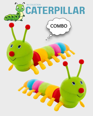 NV COLLECTION Cuddle-Me Caterpillar Duo – Plush Toy Combo  - 68 cm(Multicolor)
