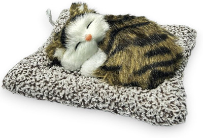 Pseudo Soft Toys Cat Soft Plush Press Simulation Sound Animal Baby Toy  - 16 cm(Multicolor)