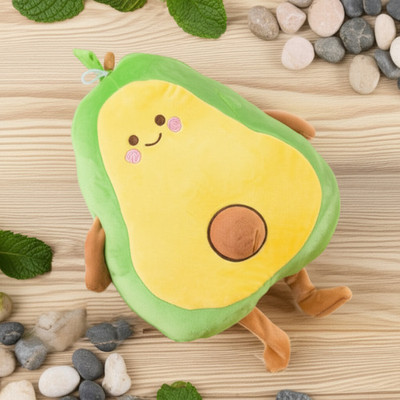 MiniJoy Cute Avocado Soft Toy for Kids – Plush Cuddle Stuffed Toy  - 25 cm(Green)