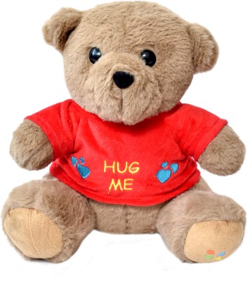 Shapze Cheeky Bear Fuzzy  - 25 cm(Dark Beige & Red)